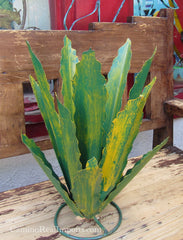 Metal Cactus Green and Yellow Yucca Yard Decor MYAS008