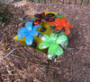 Metal Wheel Barrow With Flowers Sculpture 21" MWBG001