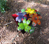 Metal Wheel Barrow With Flowers Sculpture 21" MWBG003