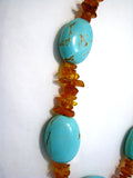 TURQUOISE AND AMBER NECKLACE TSC069