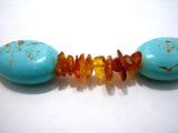 TURQUOISE AND AMBER NECKLACE TSC069
