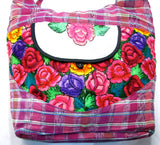GUATEMALA PURSE HAND EMBROIDERED FLOWERS HOBO BAG X-LARGE GPL012