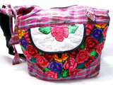 GUATEMALA PURSE HAND EMBROIDERED FLOWERS HOBO BAG X-LARGE GPL012