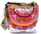 GUATEMALA PURSE HAND EMBROIDERED FLOWERS HOBO BAG X-LARGE