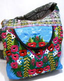 GUATEMALA PURSE HAND EMBROIDERED FLOWERS HOBO BAG X-LARGE