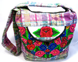 GUATEMALA PURSE HAND EMBROIDERED FLOWERS HOBO BAG X-LARGE GPL014