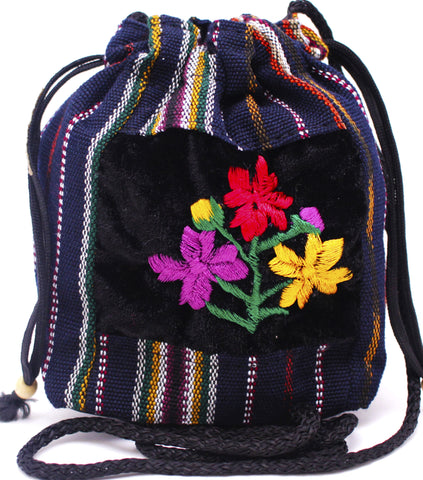 GUATEMALA POUCH PURSE with FLOWERS GPP008