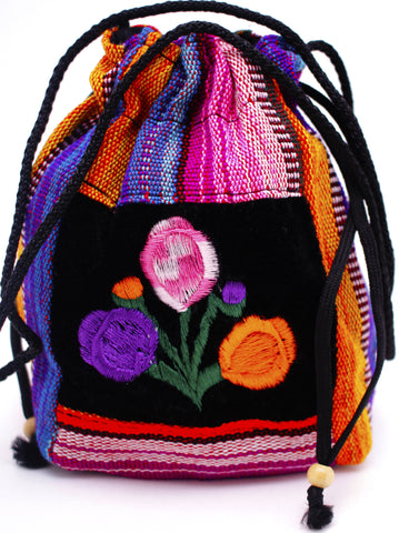 GUATEMALA POUCH PURSE with FLOWERS GPP010