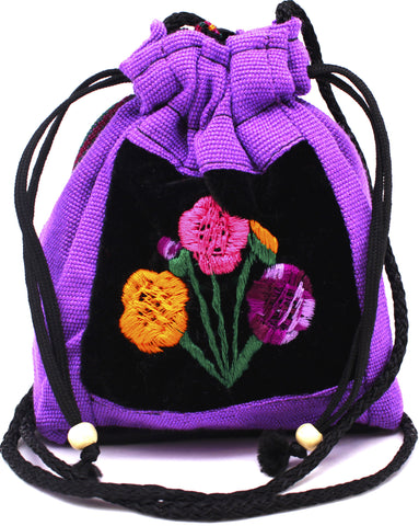 GUATEMALA POUCH PURSE with FLOWERS GPP014