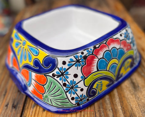 Mexican Talavera Pottery Dog Bowl 11" TDGB1103