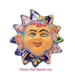 Mexican Wall Hanging Talavera Pottery Sun Face 8" TSF8013