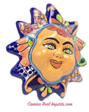 Mexican Wall Hanging Talavera Pottery Sun Face 8" TSF8013