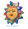 Mexican Wall Hanging Talavera Pottery Sun Face 8" TSF8017