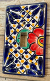 Mexican Talavera Pottery Single Toggle Switch Plate TTSP019