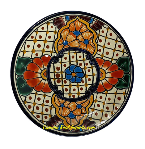 Mexican Wall Hanging Talavera Pottery Plate 8" TP8003