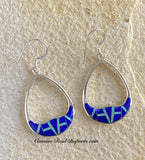 Sterling Silver Lapis Lazuli and Opal Inlay Earrings STER016