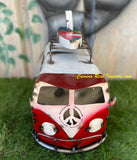 Metal VW Bus Surfer Sculpture 18"