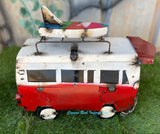 Metal VW Bus Surfer Sculpture 18"