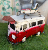 Metal VW Bus Surfer Sculpture 18"