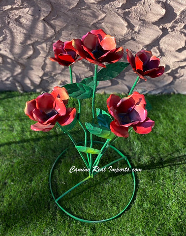 Yard Art Metal Flowers Sculpture 27"  MFLWRMM001