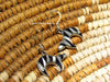 Sterling Silver Mother of Pearl and Black Onyx Inlay Earrings STER011