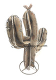 Metal Sahuaro Curved Cactus With Barb Wire Caminorealimports.com