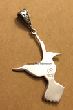 Sterling Silver Hummingbird Turquoise and Opal Inlay Pendant STSP002
