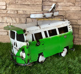 Metal VW Bus Surfer Sculpture 18"