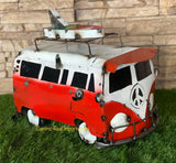 Metal VW Bus Surfer Sculpture 18"