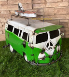 Metal VW Bus Surfer Sculpture 18"