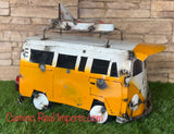 Metal VW Bus Surfer Sculpture 18"