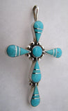 Turquoise Silver Cross Pendant TSC002