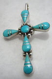 Turquoise Silver Cross Pendant TSC002