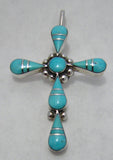 Turquoise Silver Cross Pendant TSC002