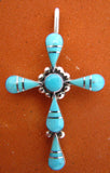 Turquoise Silver Cross Pendant TSC002